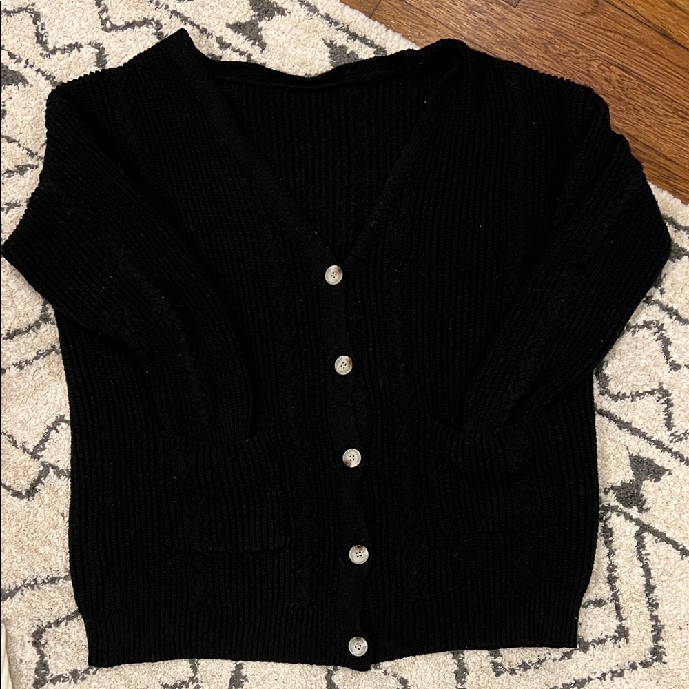 Amazon Black Button-Up Cardigan